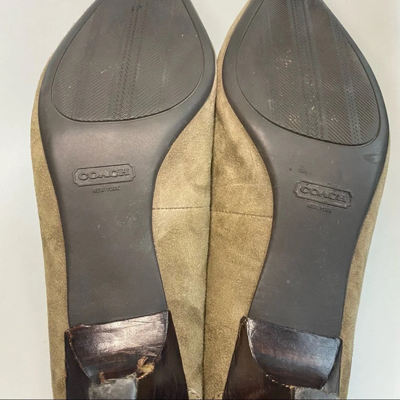Coach Green Suede Loafer Low Heel - Picture 13 of 16